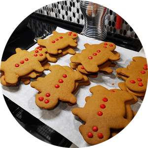 Freshly baked gluten-free gingerbread cookies from Ginger's Breadboys