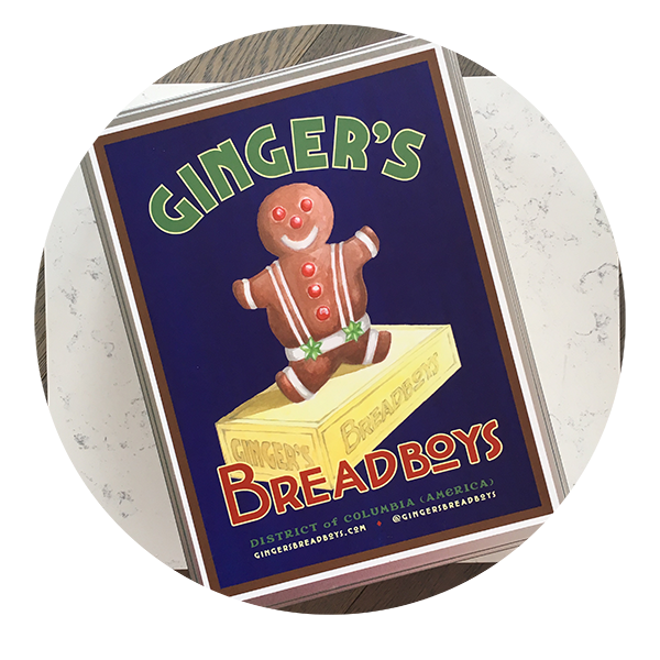 Ginger's Breadboys - Flour Sack Kitchen Tea Towels, White