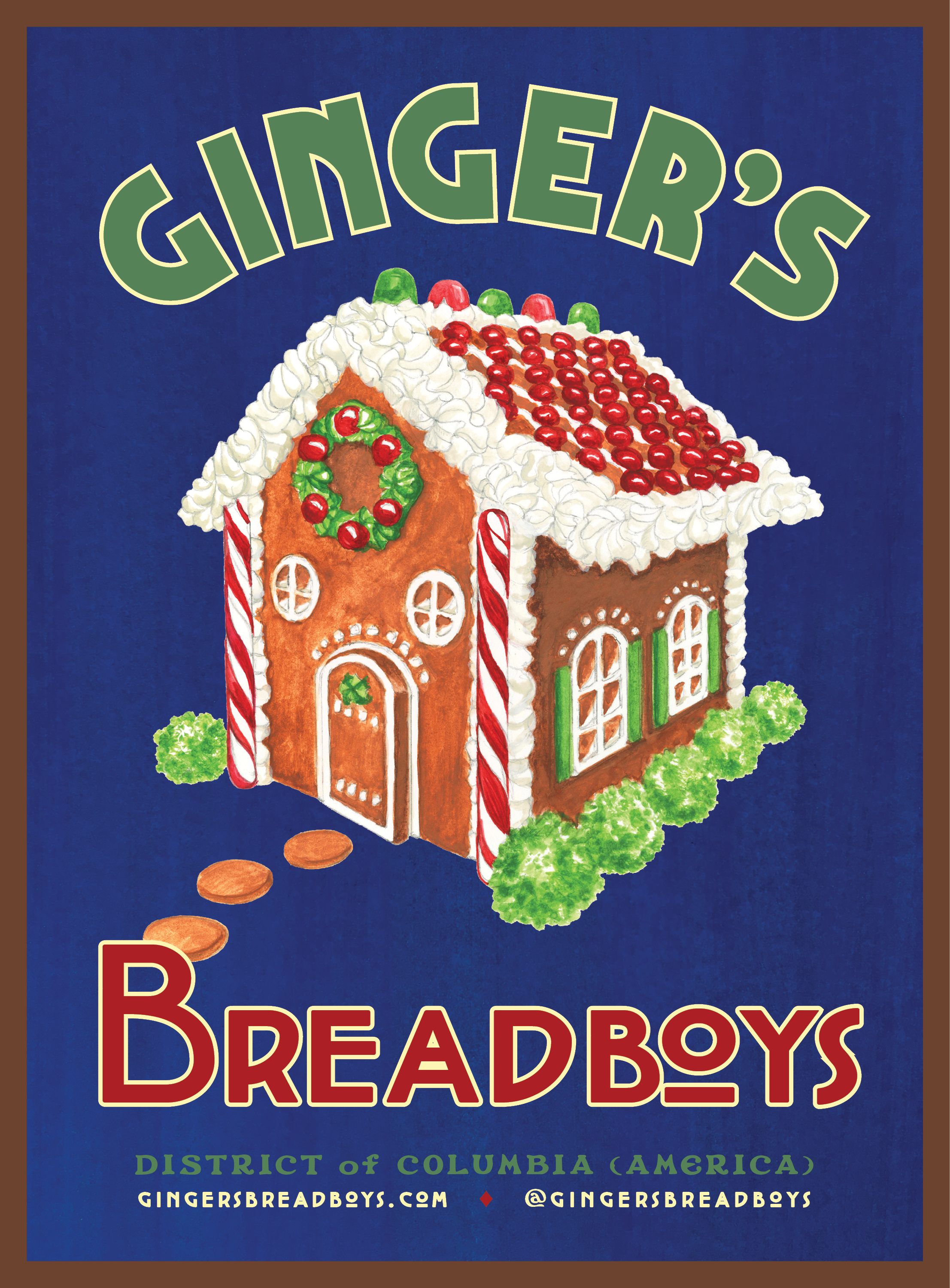 Gingerbread House Kit Top Label from Ginger's Breadboys