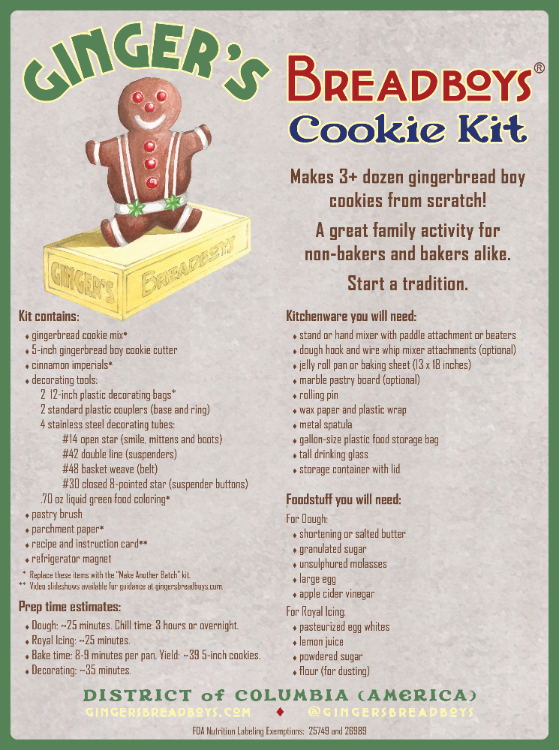 Gingerbread Man Cookie Baking Kit DIY Kids Baking Set Holiday Decorating  NEW