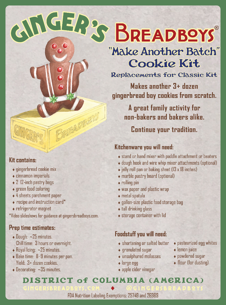 Make Another Batch Gingerbread Baking Kit Bottom Label from Ginger's Breadboys